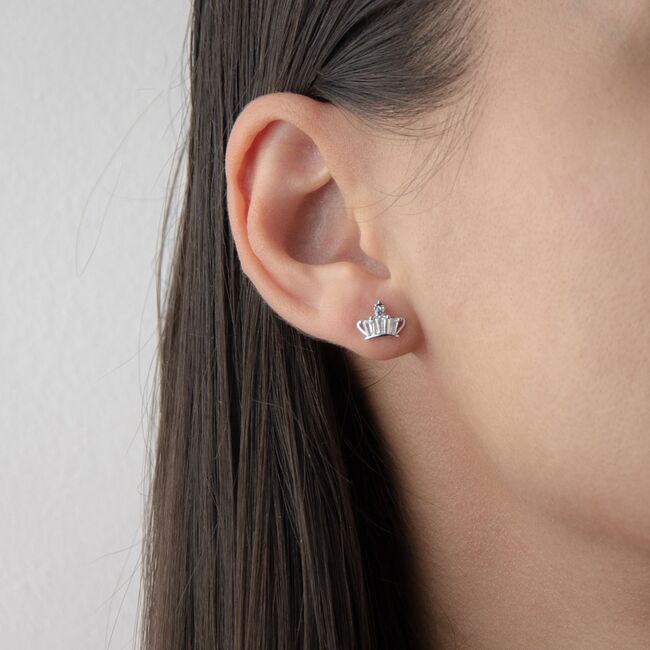 Cercei argint coroana cu zirconii