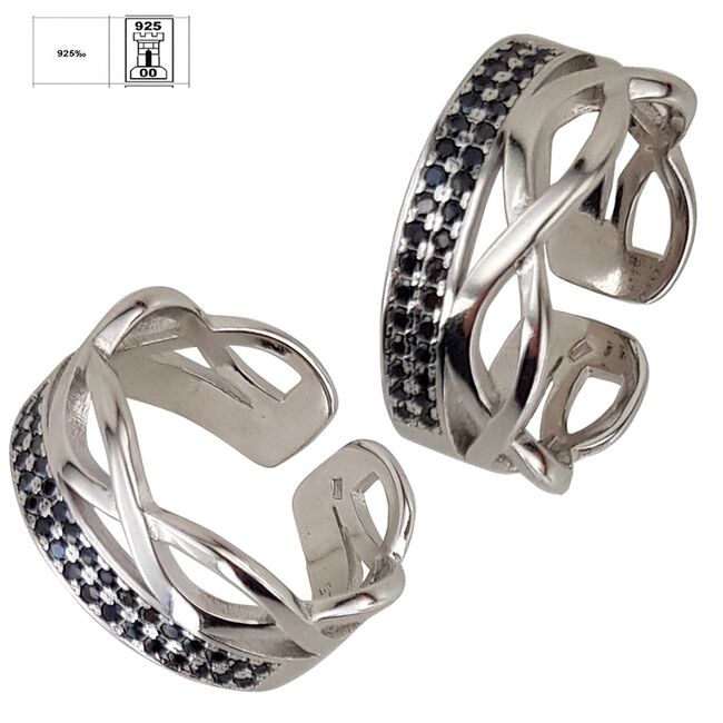 Inel argint dublu reglabil Blacky