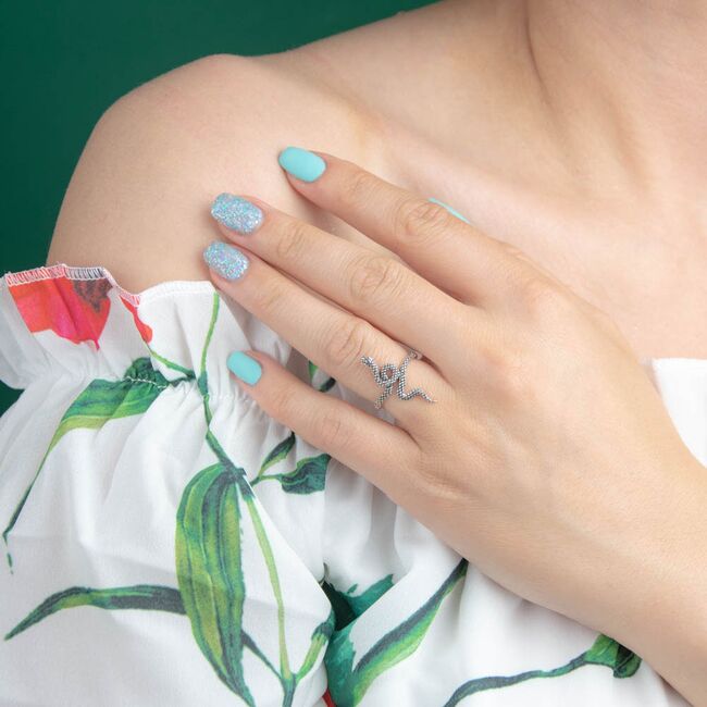 Inel argint sarpe vintage Snake marimea 56