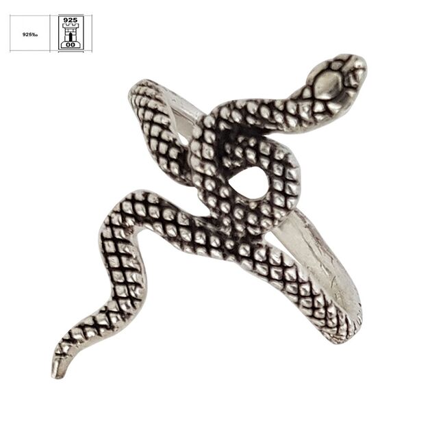 Inel argint sarpe vintage Snake marimea 56