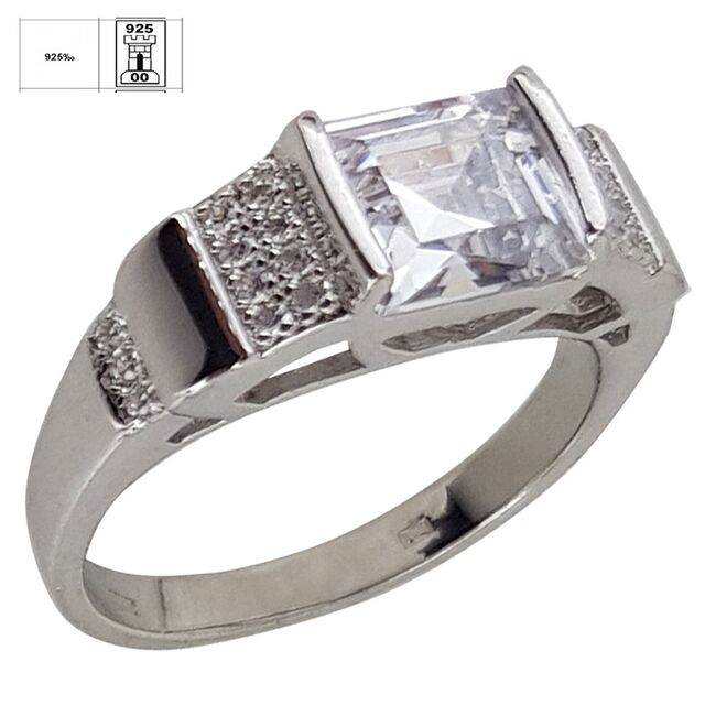Inel argint zirconiu patrat Thia marimea 56