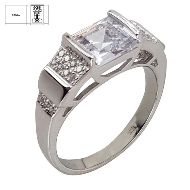 Inel argint zirconiu patrat Thia marimea 56