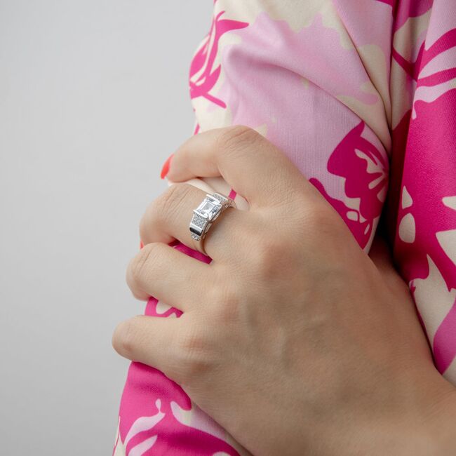 Inel argint zirconiu patrat Thia marimea 56