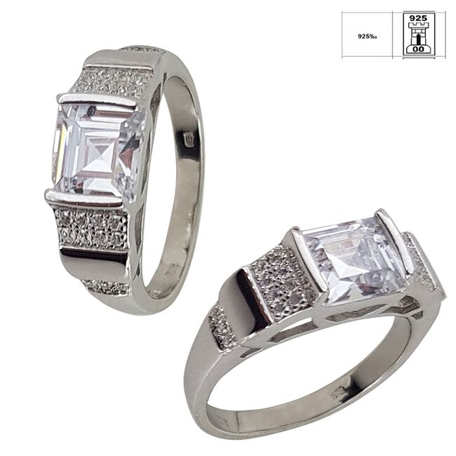 Inel argint zirconiu patrat Thia marimea 56