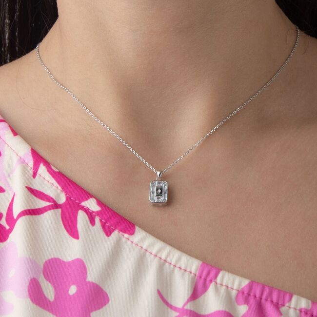 Lant argint cu pandantiv patrat Thia