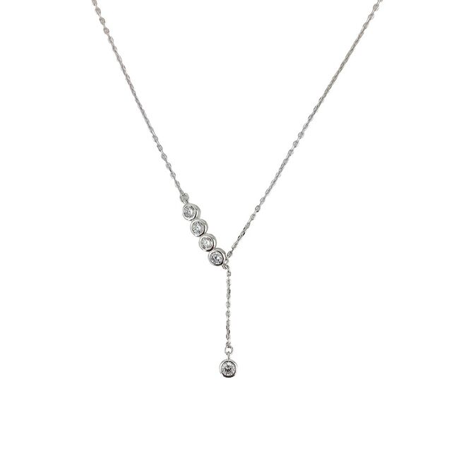 Lant argint cu pandantiv solitaire Thia