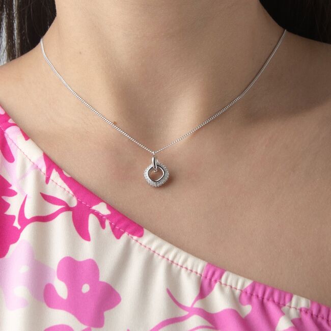 Lant argint elegant cu zirconii Thia