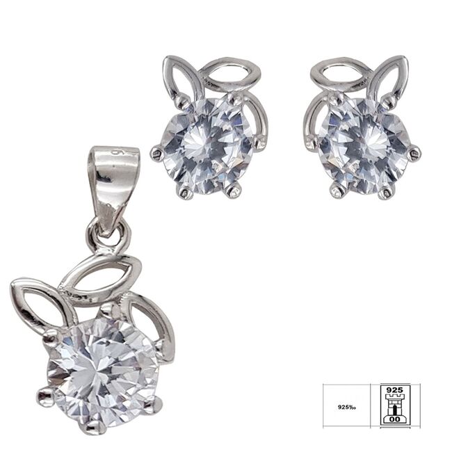 Set argint elegant floare Zaray