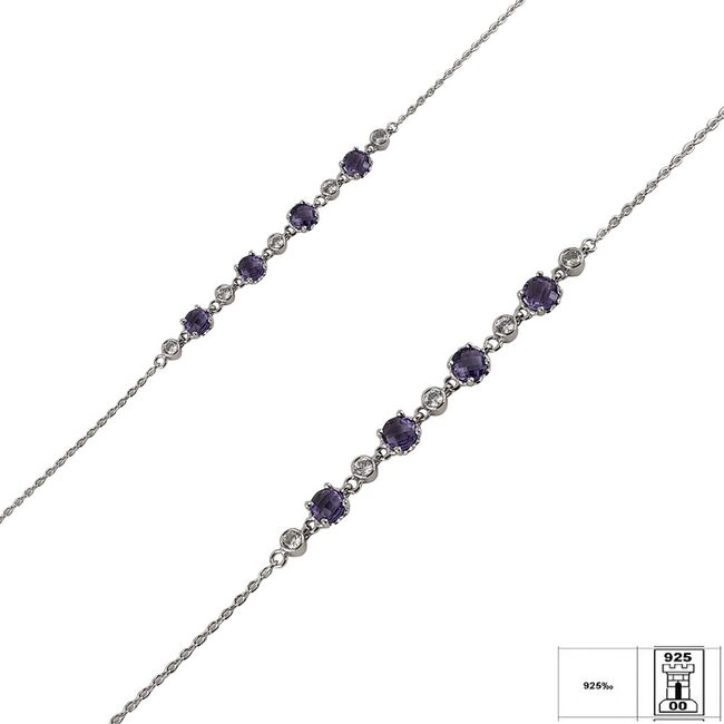 Bratara argint crystal mov Thia