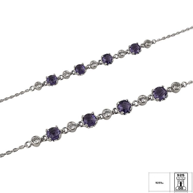 Bratara argint crystal mov Thia