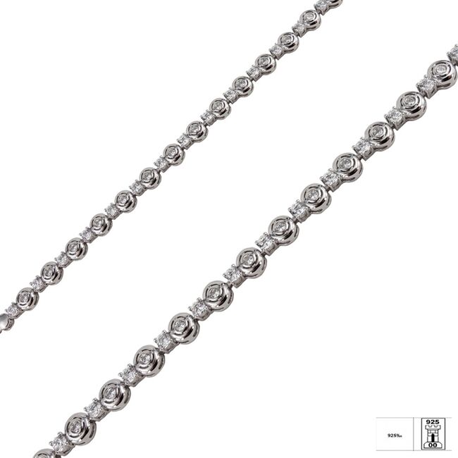 Bratara argint zirconii rotunde Thia