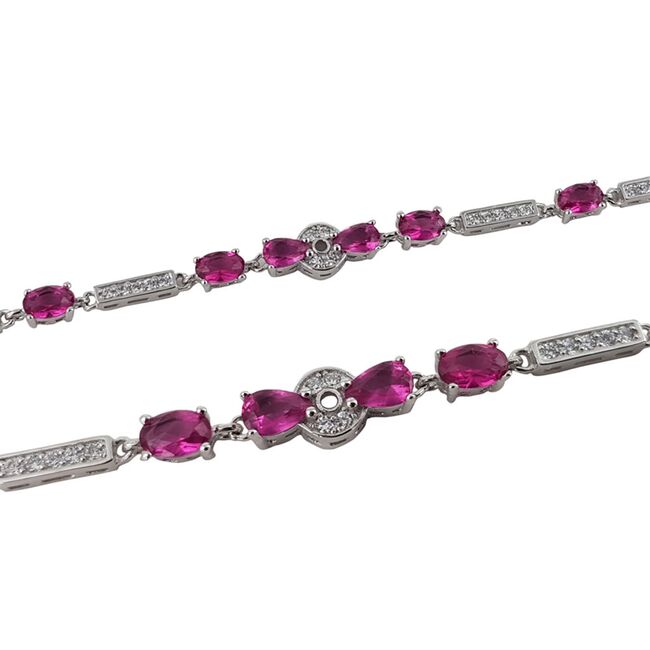 Bratara argint eleganta fucsia Thia