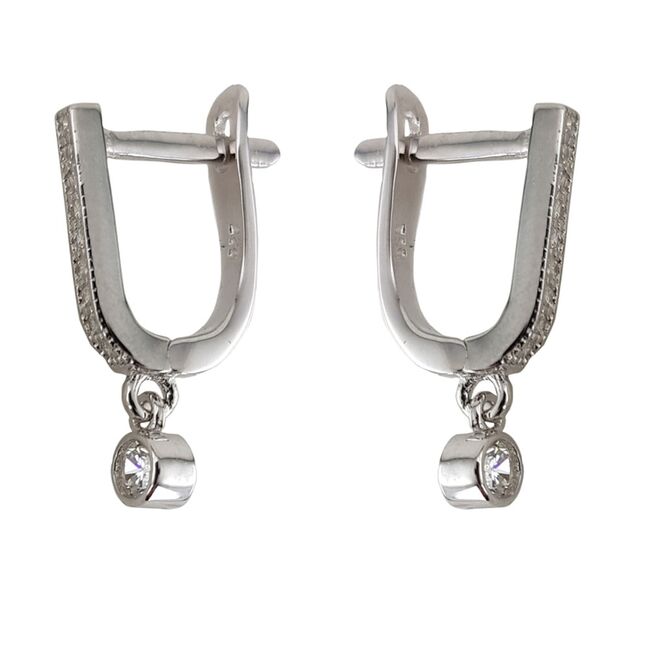 Cercei argint eleganti solitaire Thia