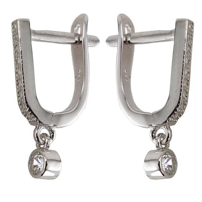 Cercei argint eleganti solitaire Thia