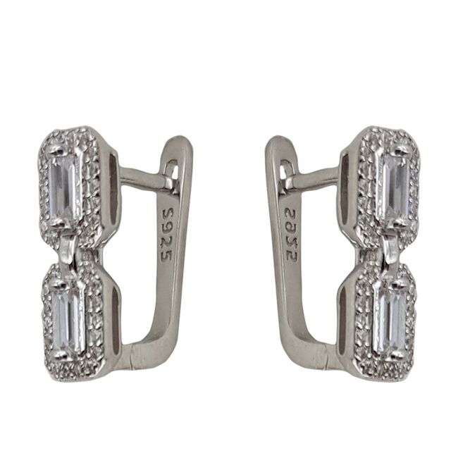 Cercei argint dreptunghiulari Thia