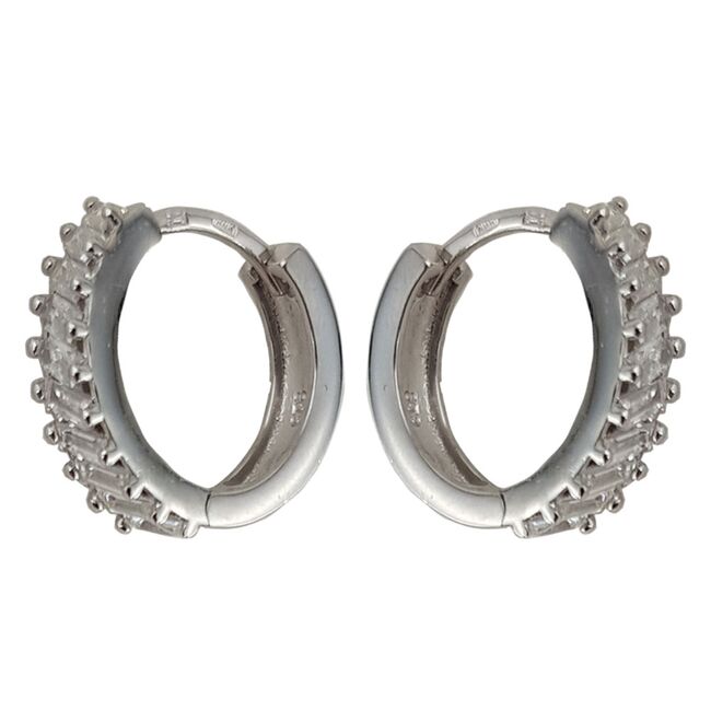 Cercei argint rotunzi cu zirconiu Thia