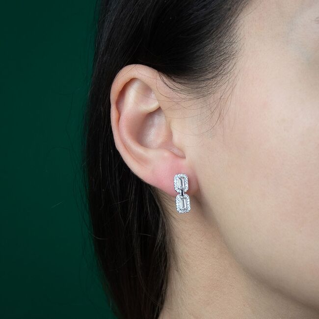 Cercei argint dreptunghiulari Thia