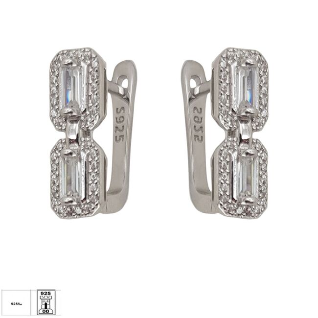 Cercei argint dreptunghiulari Thia