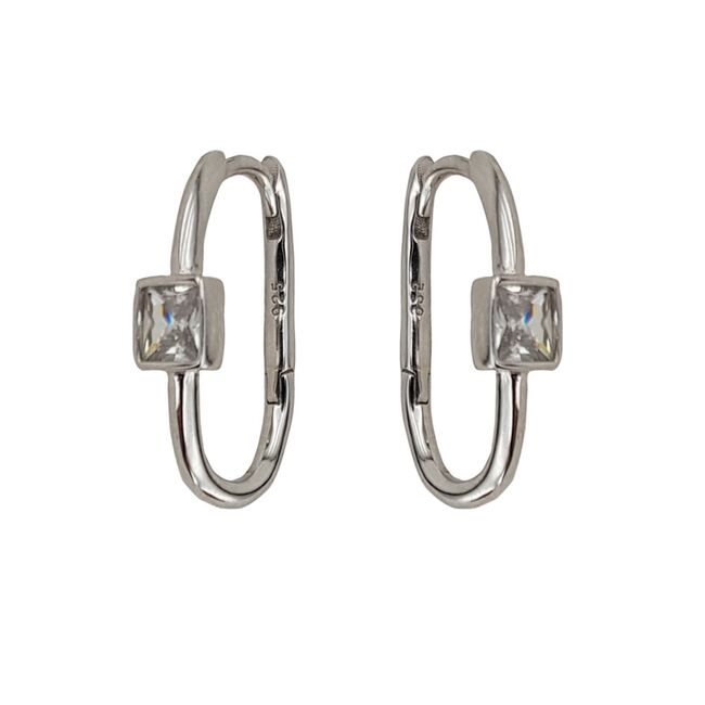 Cercei argint simpli cu zirconiu Thia