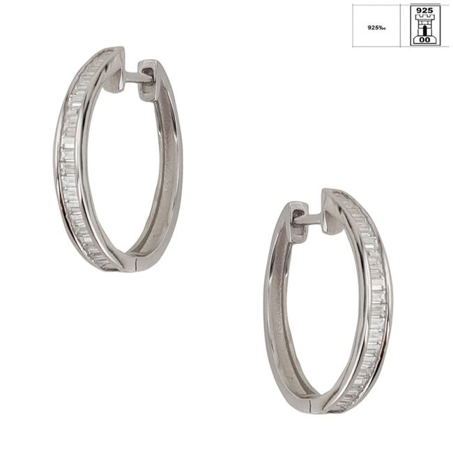 Cercei argint simpli cu zirconiu Thia