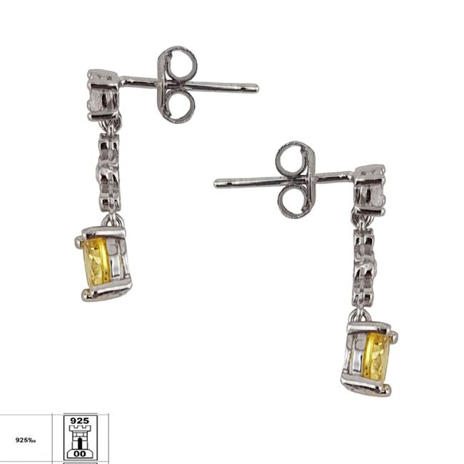 Cercei argint eleganti Thia galbeni