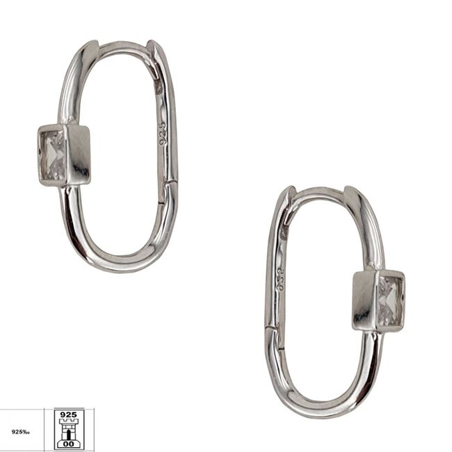 Cercei argint simpli cu zirconiu Thia