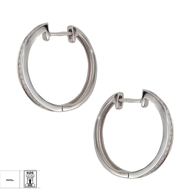 Cercei argint simpli cu zirconiu Thia