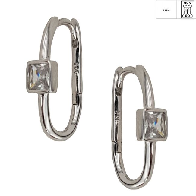 Cercei argint simpli cu zirconiu Thia