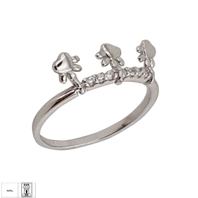 Inel argint labute zirconii Ashi marimea 54