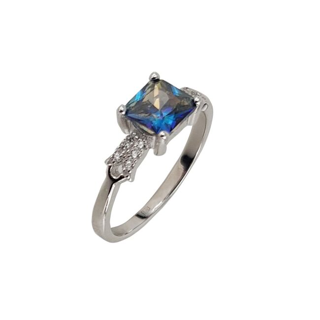 Inel argint logodna topaz mistic Thia marimea 53
