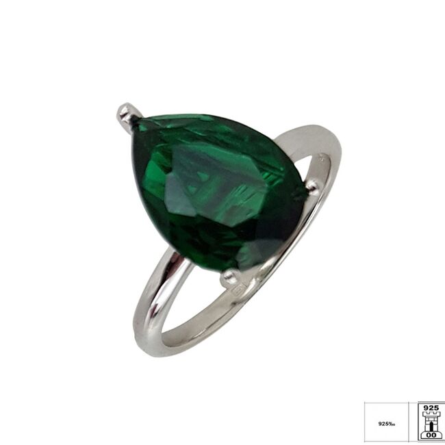 Inel argint lacrima verde Thia marimea 54
