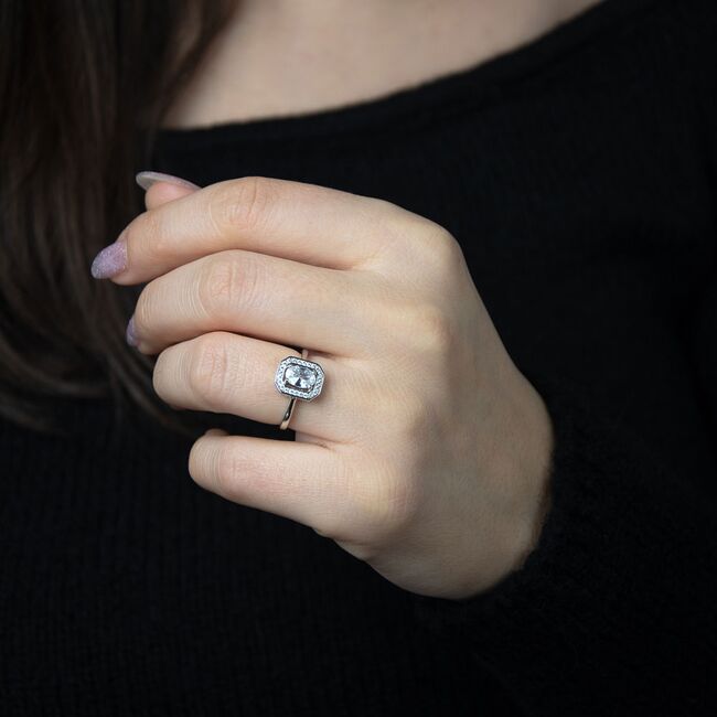 Inel argint logodna dreptunghiular Thia marimea 54