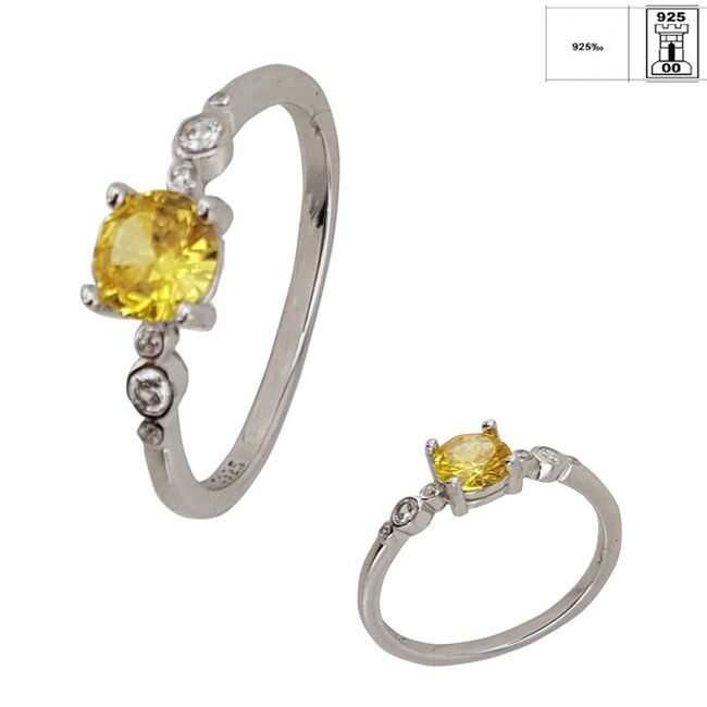 Inel argint zirconiu galben Thia marimea 55