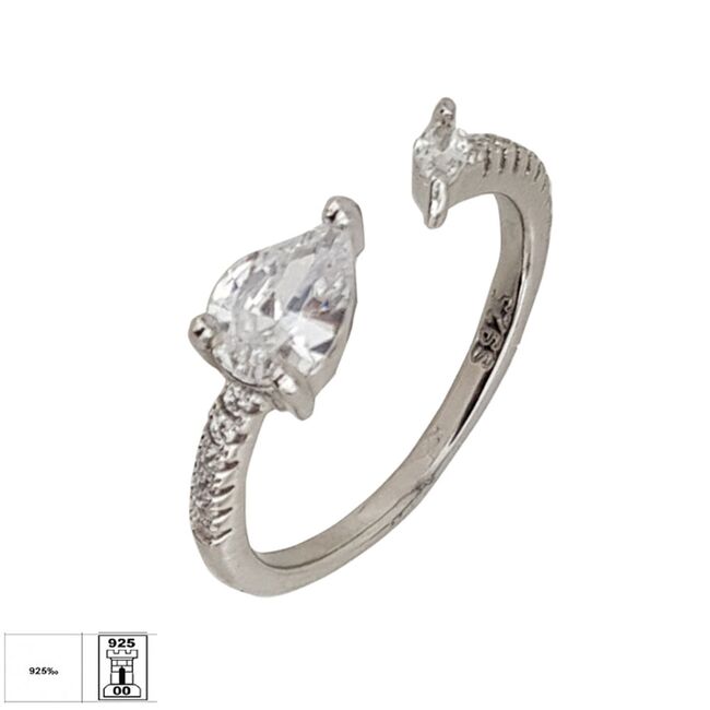 Inel argint lacrima reglabil Thia