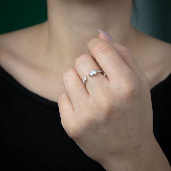 Inel argint lacrima reglabil Thia