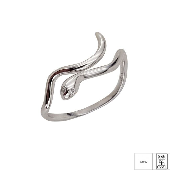 Inel argint sarpe reglabil Yilan