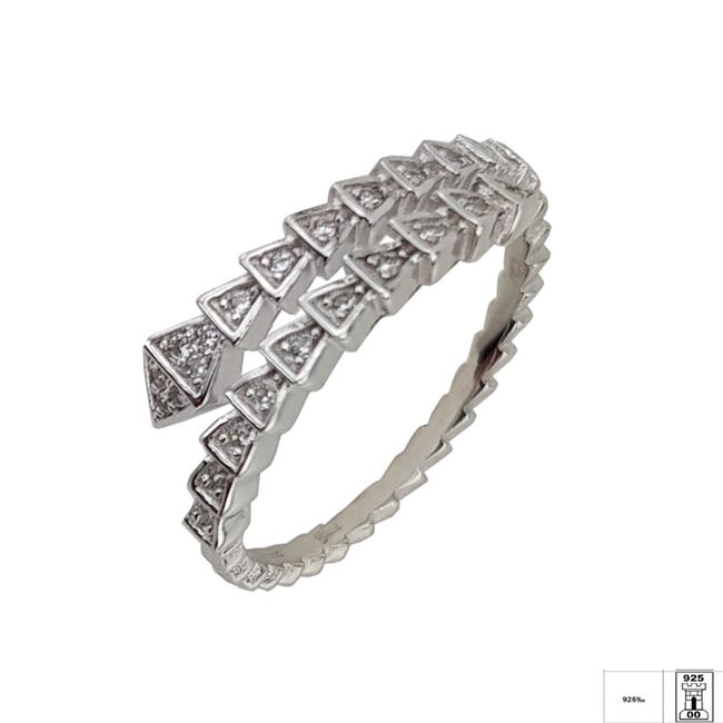 Inel argint sarpe zirconii reglabil Ylan