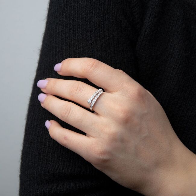 Inel argint sarpe zirconii reglabil Ylan