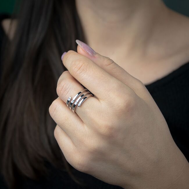 Inel argint circular zirconii Thia marimea 55