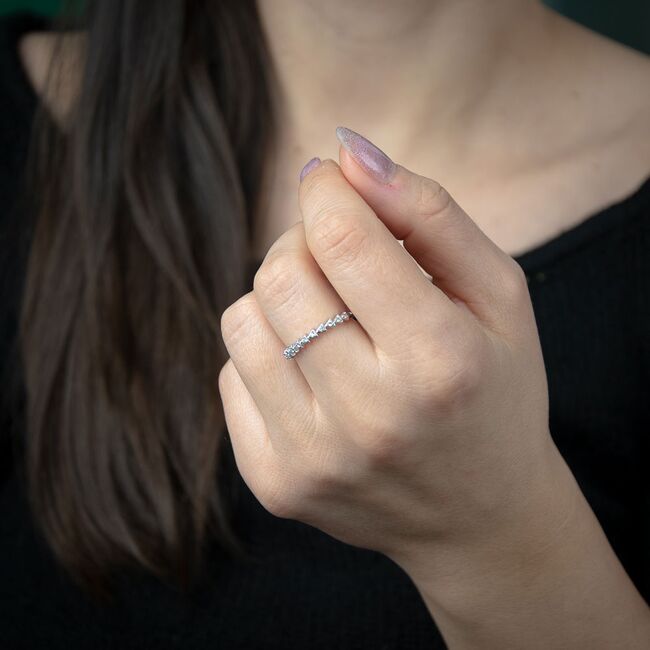 Inel argint delicat zirconii Thia marimea 56