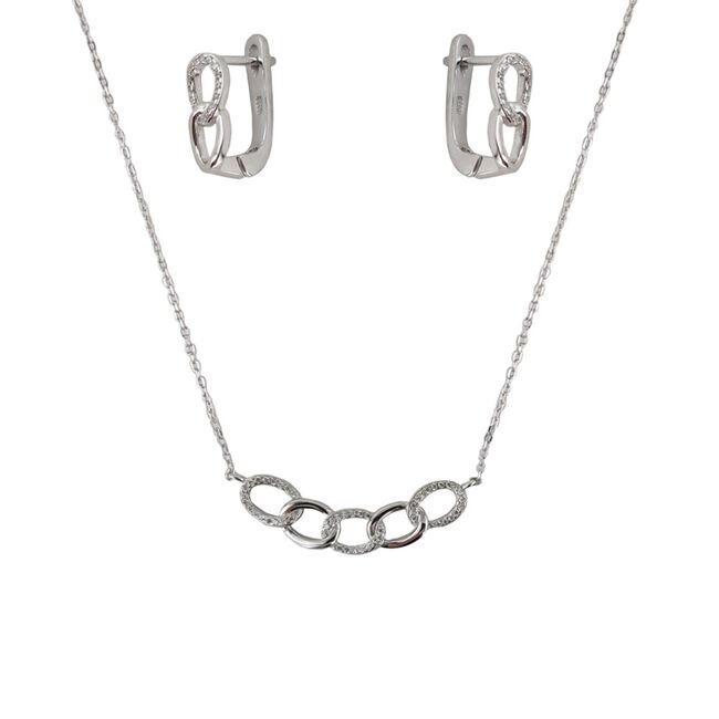 Set argint zale cu infinit Thia