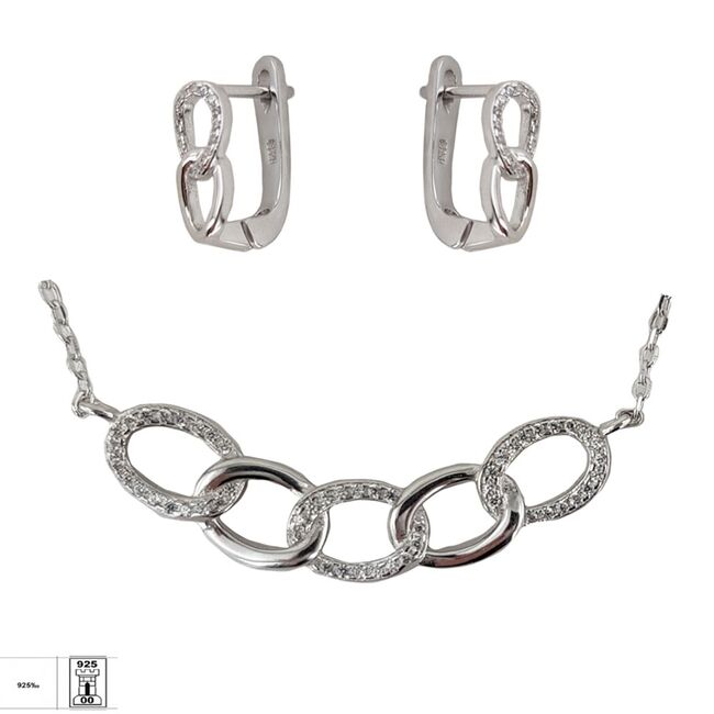 Set argint zale cu infinit Thia