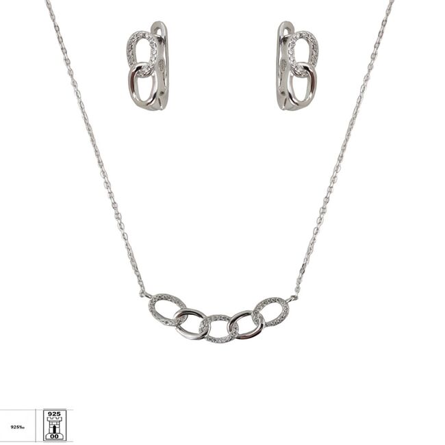 Set argint zale cu infinit Thia