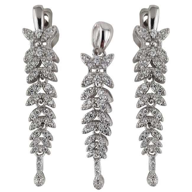 Set argint mireasa cu zirconii Thia