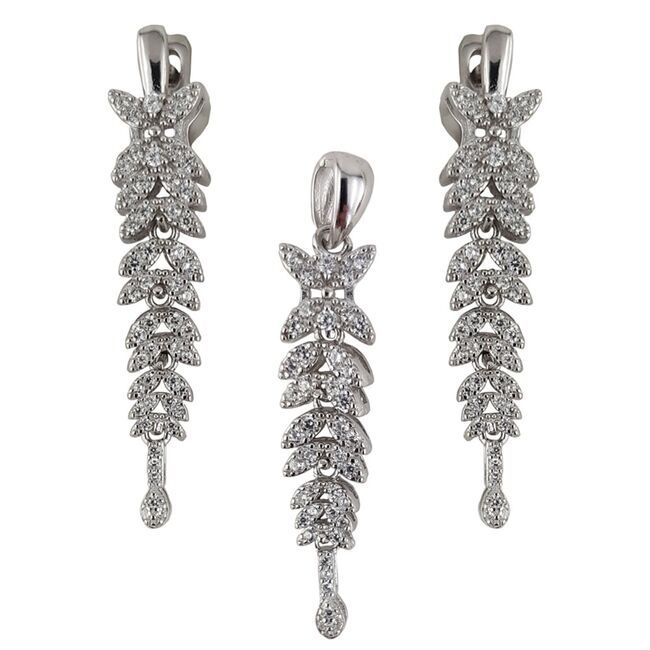 Set argint mireasa cu zirconii Thia