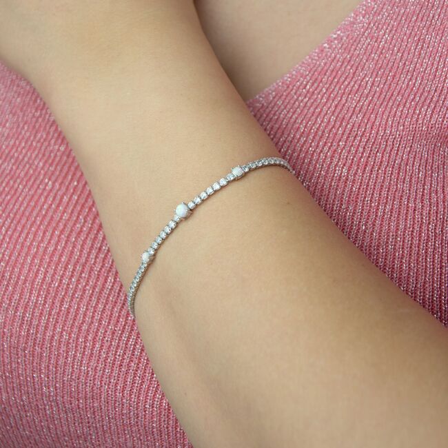 Bratara argint tennis opal Aria