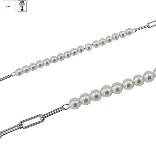 Bratara argint perle de cultura Callas