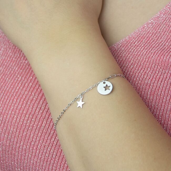 Bratara argint banut si stelute Linda