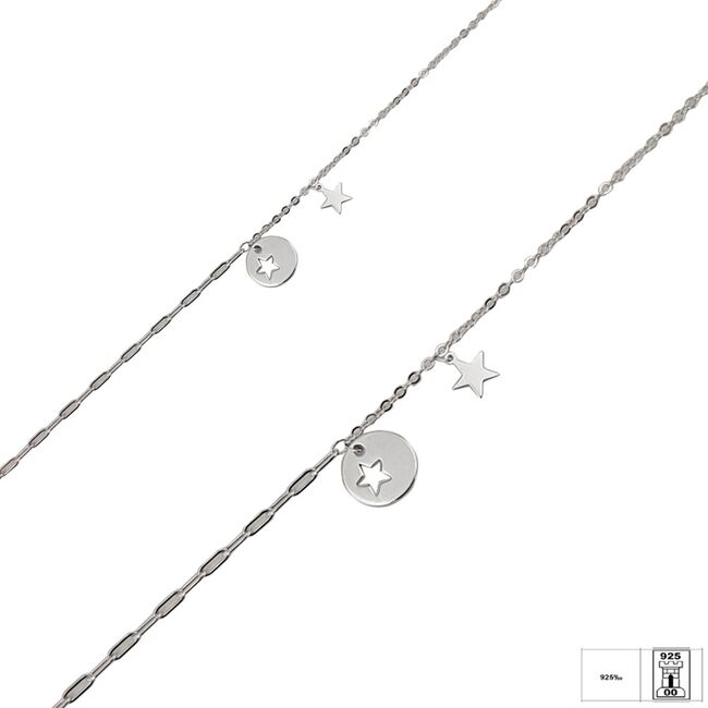 Bratara argint banut si stelute Linda