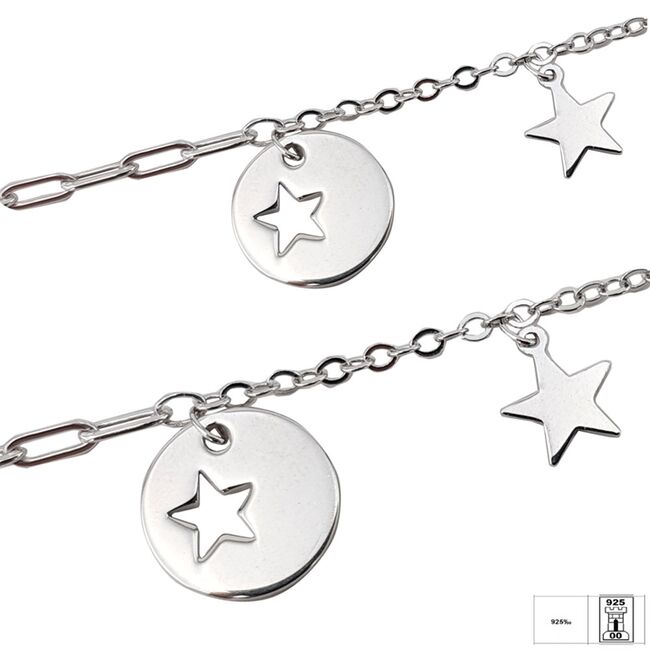 Bratara argint banut si stelute Linda